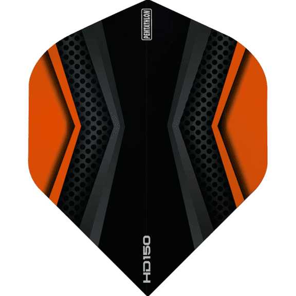3 Sets (9 Flights) Pentathlon HD150 Orange/Black Ex-Tough Dart Flights - 150 Micron