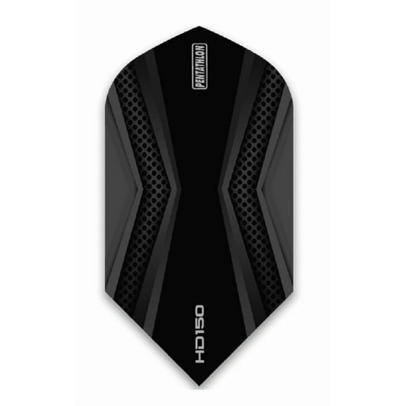3 Sets (9 Flights) Pentathlon HD150 Slim Grey/Black Ex-Tough Dart Flights - 150 Micron