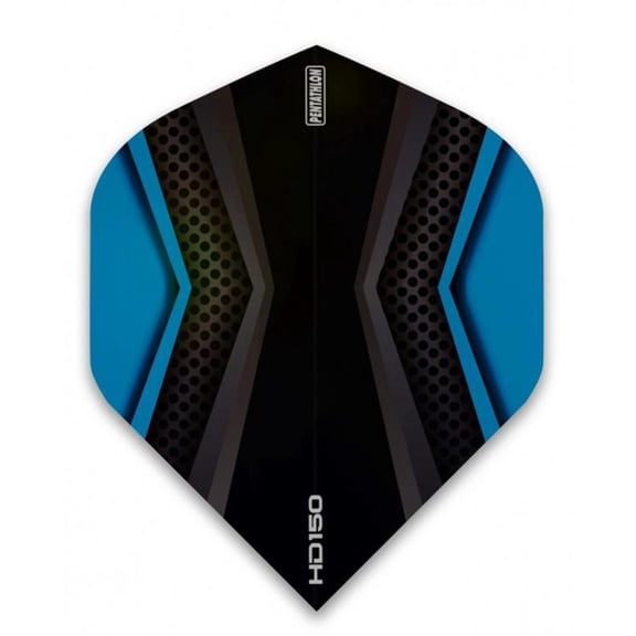 3 Sets (9 Flights) Pentathlon HD150 Standard Blue/Black Ex-Tough Dart Flights - 150 Micron