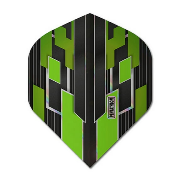 3 Sets (9 Flights) Pentathlon Shimmer Green Standard Ex-Tough Dart Flights - 100 Micron