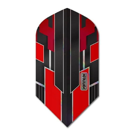 3 Sets (9 Flights) Pentathlon Shimmer Red Slim Ex-Tough Dart Flights - 100 Micron