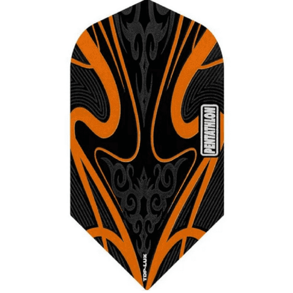 3 Sets (9 Flights) Pentathlon TDPLUX Slim Orange Ex-Tough Dart Flights - 100 Micron