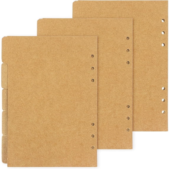 3 Sets A5 Paper Divider, 6 Hole Ring Binder Dividers, Notebook Index ...