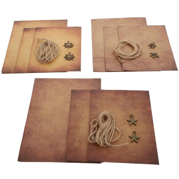 3 Sets A5 Vintage Kraft Paper Letter Envelopes Set for Birthday Wedding Blessing