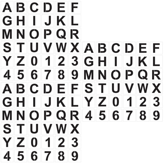 3 Sets Alphabet Journal Alphanumeric Template Kid Stencil Child