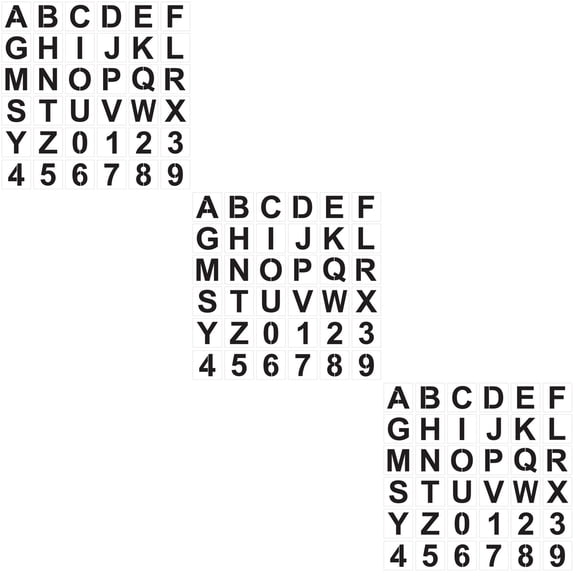 3 Sets Alphanumeric Template Alphabet Stencil Stencils Child Beige