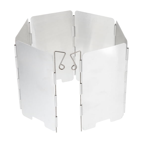 SILENRADAWN Folding Stove Wind Screen Outdoor Use Durable and Adjustable Silver 3Sets