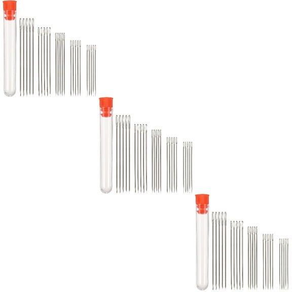 MERRYHAPY 3 Sets Blunt Tip Darning Needles with PVC Coated Steel for Sewing, Crafting, and Fabric Repairs