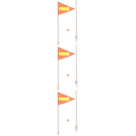 3-Piece Bike Trailer Accessory Set with Yellow Reflective Pennant Flag Holder for Child Safety and Visibility