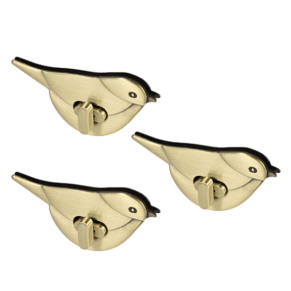 3 Sets Bird Purses Twist Lock Clutches Closures for DIY Bag Making, Brussed Brass