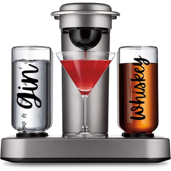 3 Sets Black Vinyl Label Stickers for Bartesian Cocktail Machine Glass Spirit Bottle