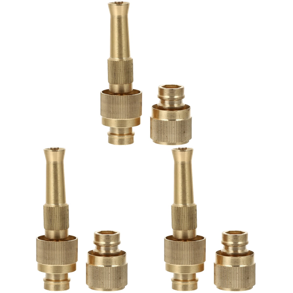 3 Sets Brass Outdoor Sprinkler Power Washer Nozzle Garden Hose Water Sprayer Adjustable