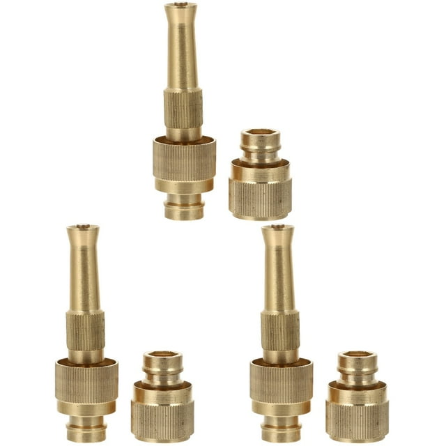 3 Sets Brass Outdoor Sprinkler Power Washer Nozzle Garden Hose Water