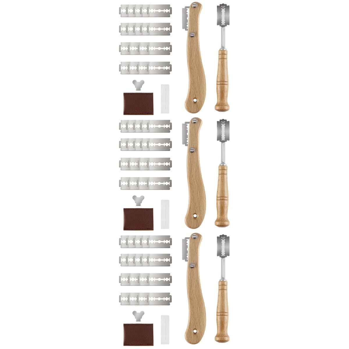 3 Sets Bread Lame Slashing Tools Wooden Handle Dough Scoring Tool with