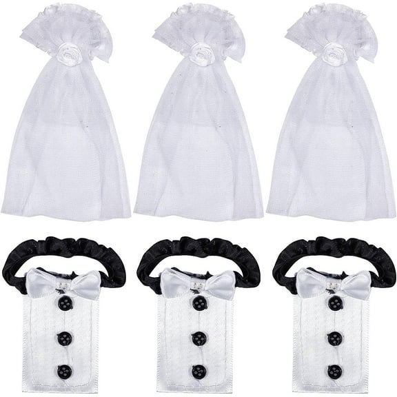 3 Sets Bride and Groom Wine Bottle Covers Wedding Wine Decoration Bridal Shower Gifts Bachelorette Party Favor Wedding Table Centerpieces Decoration Wedding Accessory