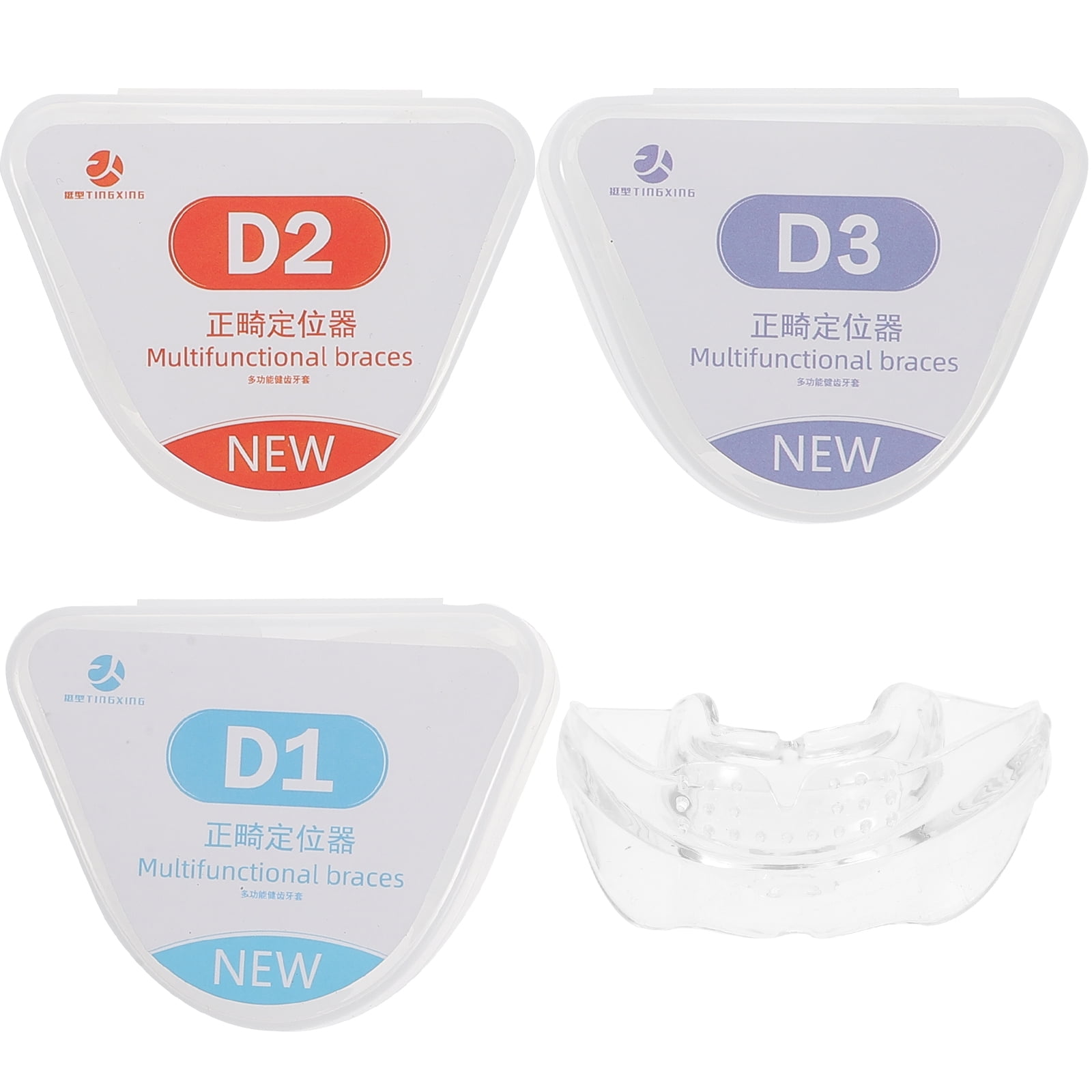 3 Sets Buck Teeth Straightening Brace Clear Mouth Guard Braces Portable