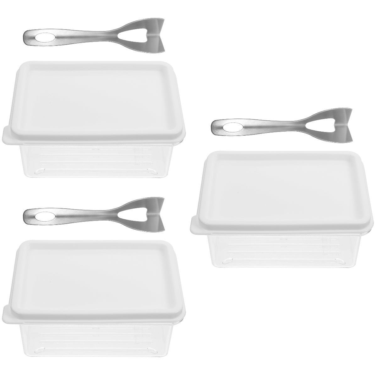 3 Sets Butter Keeper Reusable Butter Holder with Butter Cutter Kitchen Cheeses Box Butter