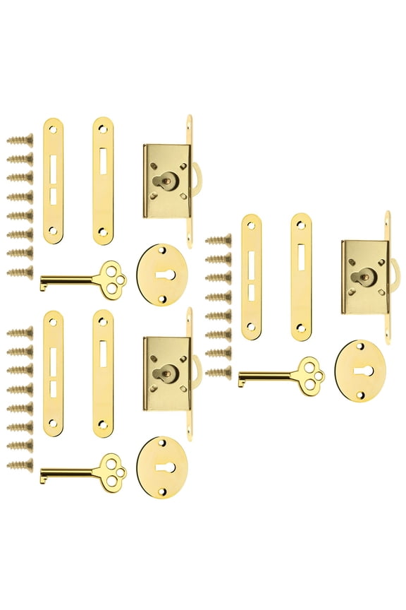 3 Sets Cabinet Lock Exquisite Vintage Jewelry Box Lock Antique Bronze/Gold