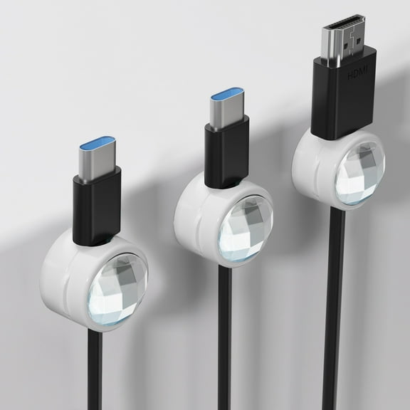 3 Sets Cable Organizer Clips, Desktop Data and Charging Cable Holder, Mobile Phone Wire Fixing Hooks, Tidy Workspace, Durable, Multi-Functional Desk Cable Management for Home and Office