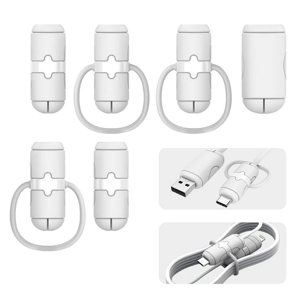 3 Sets Cable Protector (Lightening C & A to C & C to C) for iPhone/ipad USB Cable, Silicone Cord Protector for Laptop & ipad Android Cord Cover, Cable Sleeve, Cable Chomper (White)