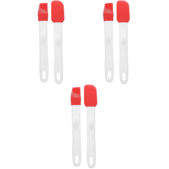 NUOLUX Silicone Cake Baking and Oil Brush Set with Ergonomic Handles 3Sets