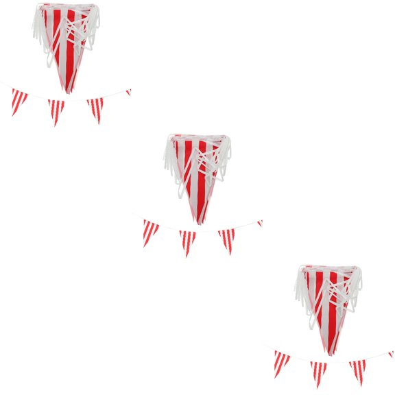 KALLORY Circus Party Banner Assorted Color for Photo Props 3 Sets