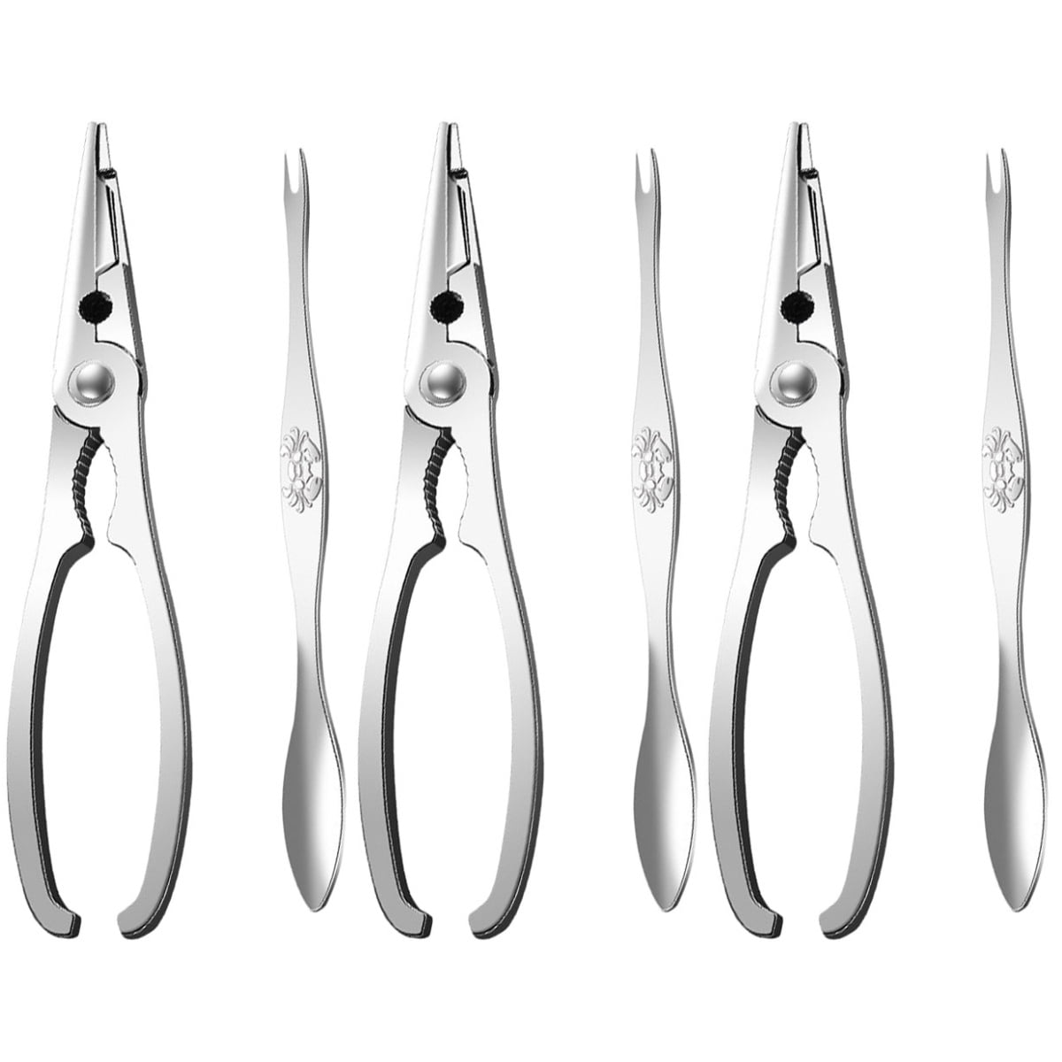 3 Sets Crab Claws and Needles Opening Tool Scissors Nutcracker Seafood Oyster Crackers
