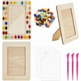 thumbnail image 1 of 3 Sets DIY Wood Picture Frames Making Kit Unfinished Wooden Picture Frames 7.6x5.6 Inch DIY Mosaic Picture Frame Set for Tabletop Display and Crafts DIY Painting Projects, 1 of 7