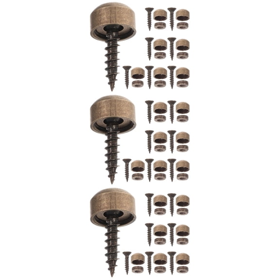 3 Sets Decorative Mirror Screws with Caps - Self-Tapping Fasteners for Glass, Wall Mounting, and Projects