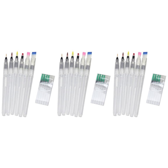 3 Sets Detail Refillable Doodle Paint Brush Brushes Colorful