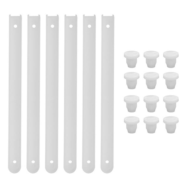 3 Sets Drawer Plastic Slides Guide Rail Glides White Drawers Stoppers for Dresser Kitchen Side