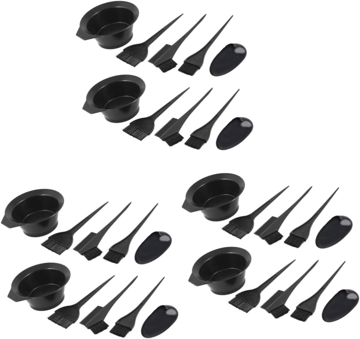 3 Sets Ear Cover Black Mixing Bowls Hair Tinting Bowl Brush on Hair