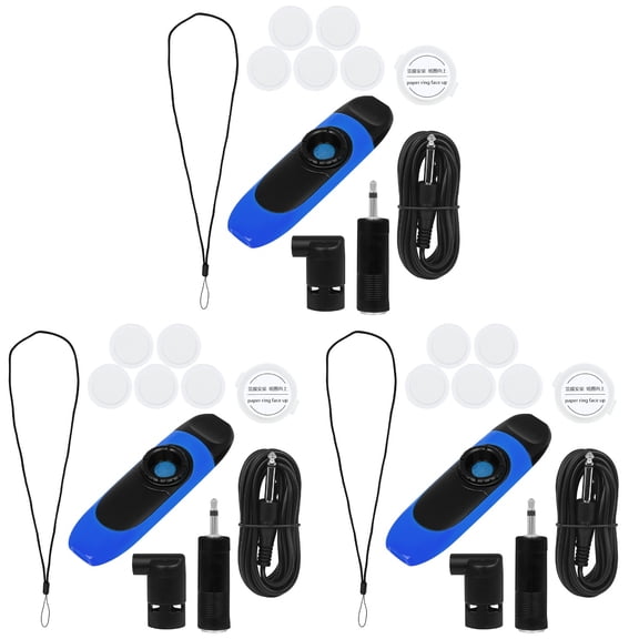 3 Sets Electronic Kazoo Train Whistle Instruments Child Blue