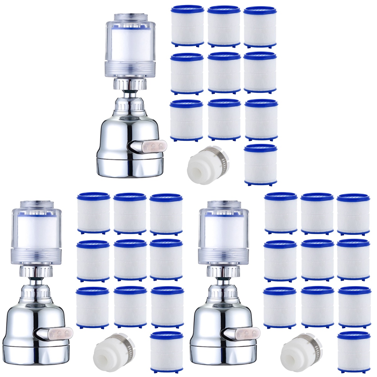 3 Sets Faucet Filter Strainer Tap Sprayer for Sink Water Kitchen Anti