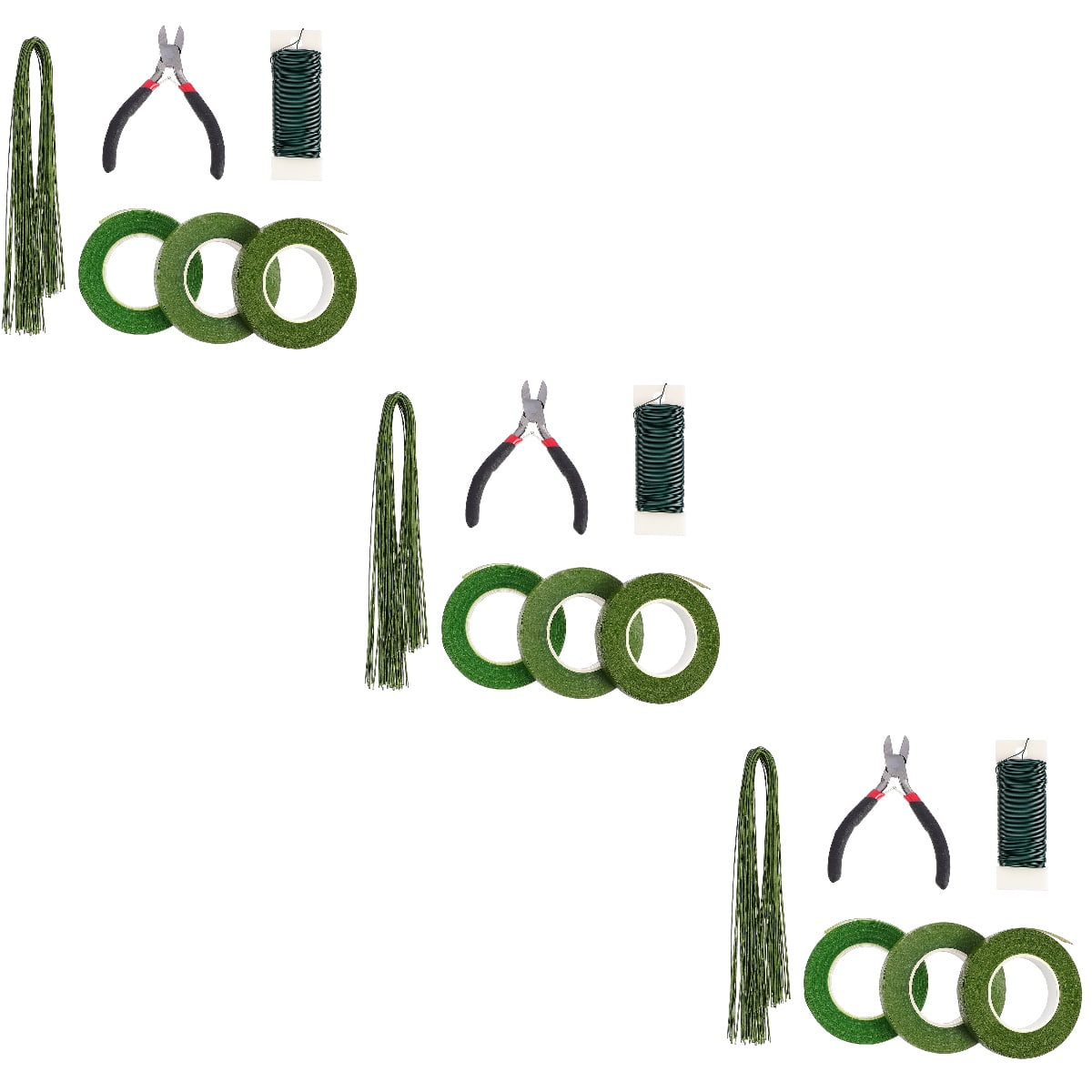 DINHEAROM Floral Arrangement Tools Kit Grass Green 3 Sets For Home Decor Diy Crafts
