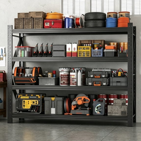 Garage Shleving with Pegboard,Heavy Duty Garage Shelving Units and Storage,Metal Shelving Adjustable Shelves,Garage Storage Rack,Industrial Utility Organization