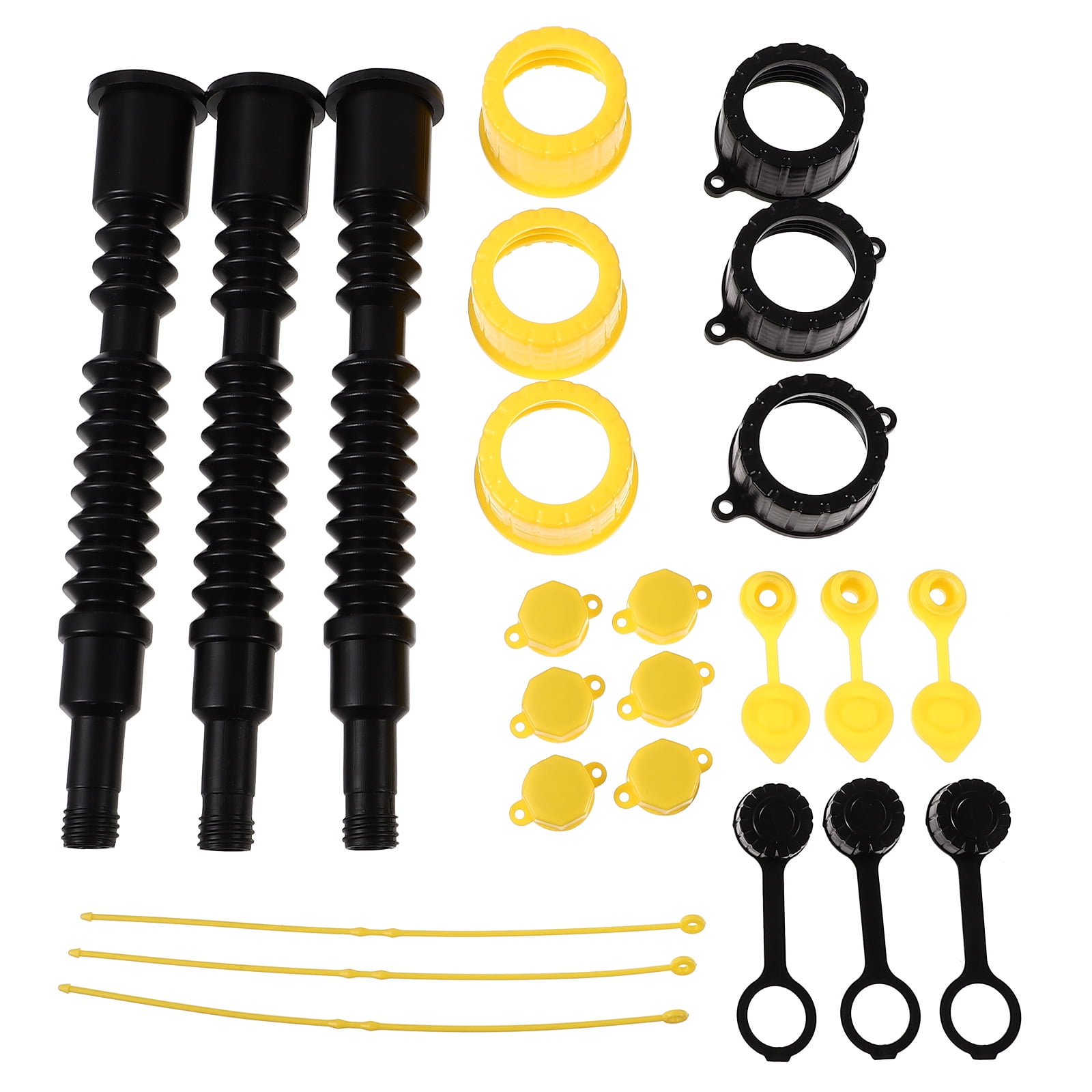 3 Sets Gas Tank Nozzle Can Replacement Caps for Cans Fuel Spout Tub