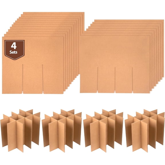 3 Sets of Glass Dividers for Bo x Packing Boxes Kit for Movin Dishes Wine Boxes for Movin, Packing Supplies for Moving Fits in 16 x 12 x 12 Inch Box (Box Not Included)