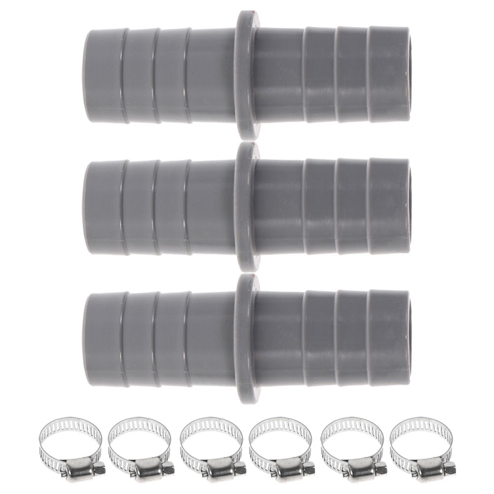3 Sets Hose Clamps Stainless Steel Water Line Adapter Pipe Reducer Dishwasher Waste Connector