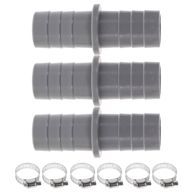 3 Sets Hose Clamps Stainless Steel Water Line Adapter Pipe Reducer