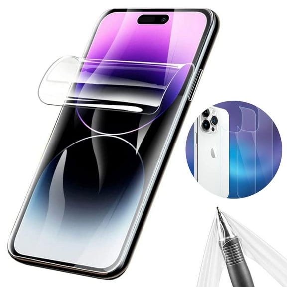 3 Sets Hydrogel Film for iPhone 17 Pro Max Hydrogel Film Screen Protector & Back Film, Soft EPU Screen Protector Full Covered, High Definition, Scratch Self Recovery for iPhone 17 Pro Max, Clear