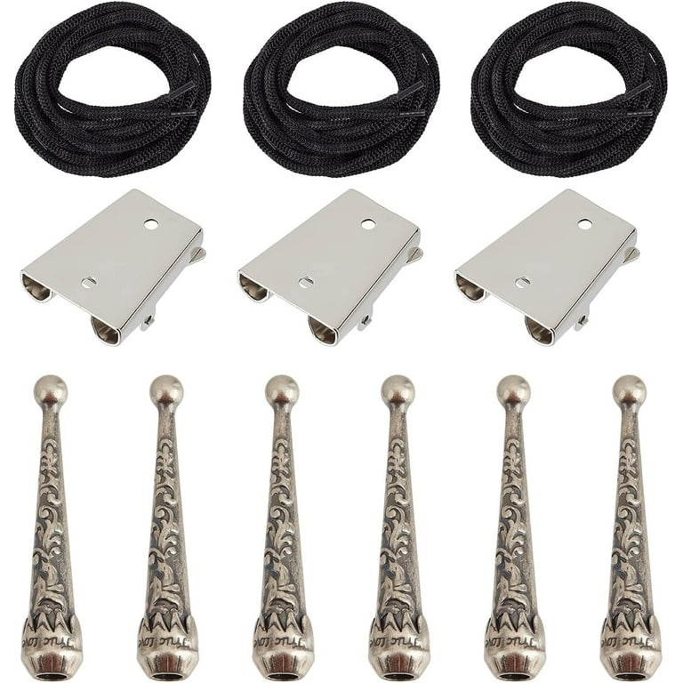 3Sets Iron Bolo Tie Kit Sterling Silver Plated Parts Round Slide Textured Tips Black Cord Sliver Black Alloy Cord End Slide Clasps Walmart