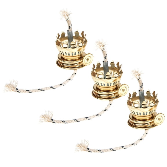 Oil Lamp Replacement Wick Burner for Light in Zinc Alloy Assorted Color 3 Sets