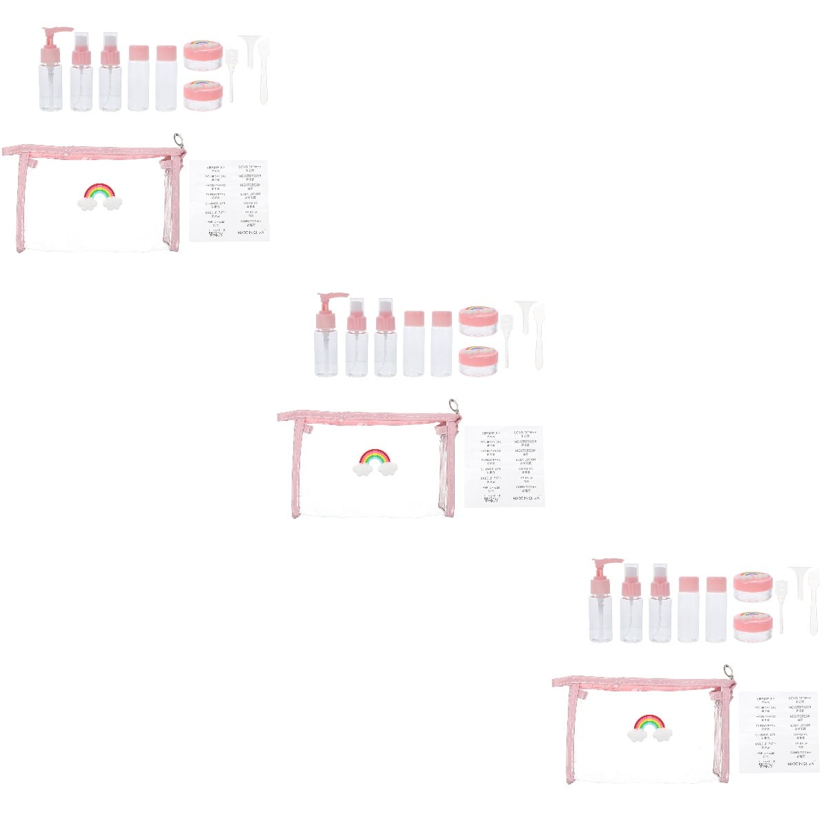 ROMANSENTIAL Durable Travel Bottle Kit Pink PP Material for Gym and Hotel Use