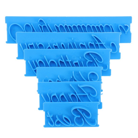 3 Sets Letter Word Art Stamp Cake Stamps Cake Decorating Tool 13.3x3cm Blue