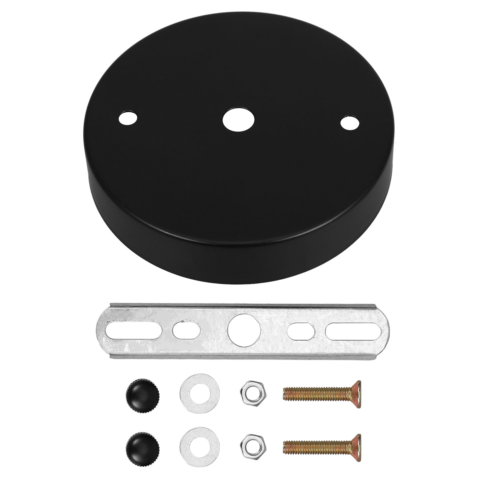 Industrial Rewind Single Hole Ceiling Canopy Kit, Black 6 Inch - Extra Deep & Wide For DIY Pendant Light Installation
