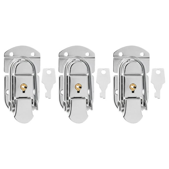 Phenofice Suitcase Lock Iron Silver with Security for Backpacks 3 Sets 2.8x1.3x0.5in