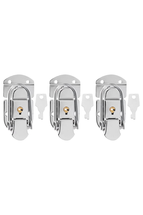 Suitcase Lock Iron Silver with Security for Backpacks 3 Sets 2.8x1.3x0.5in