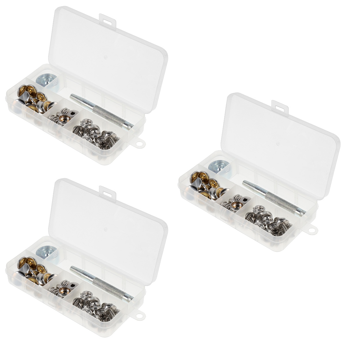 3 Sets Metal Fasteners Silver Color Rivet Snap Button Tarps Furniture