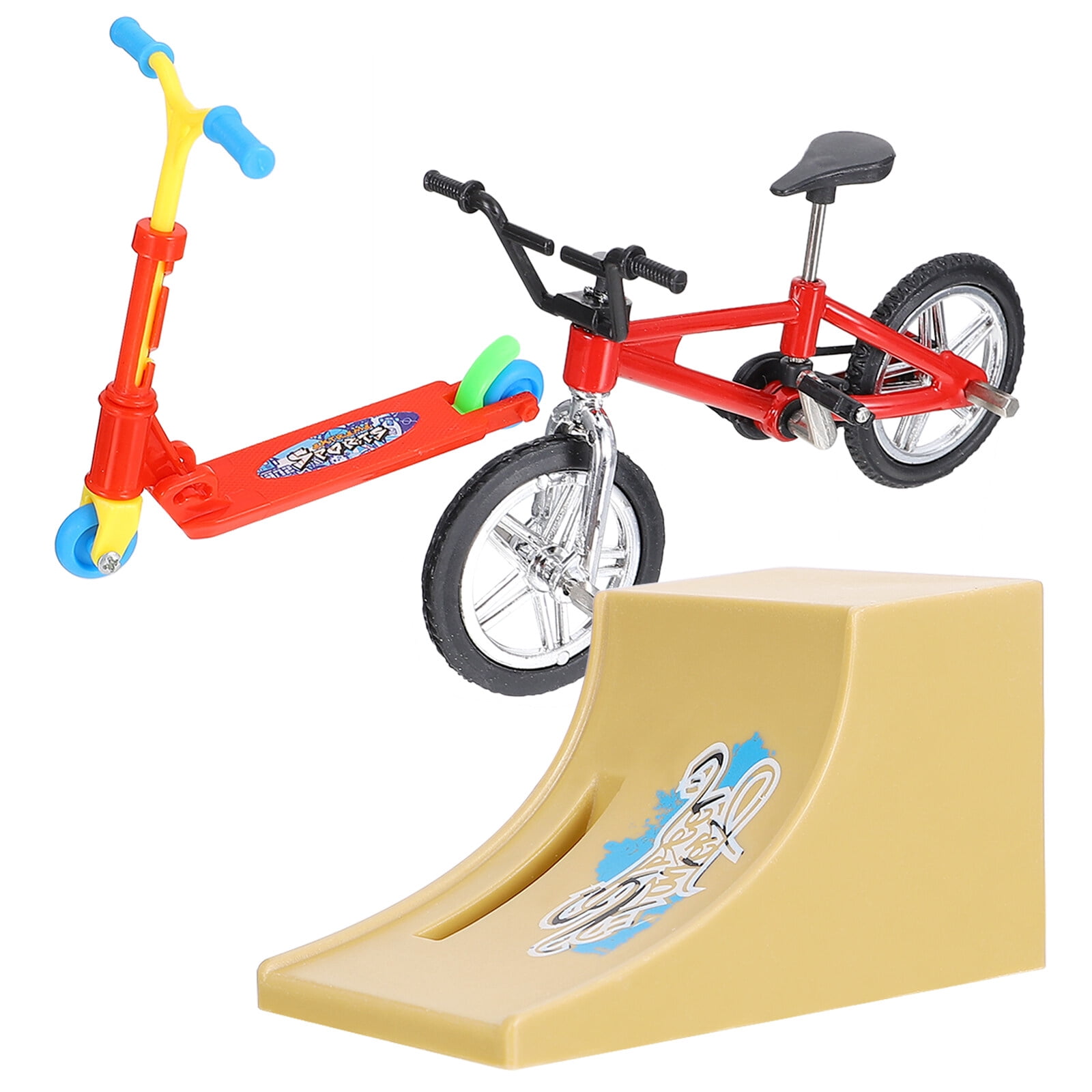 Set De Skate Park Mini Doigt – Rampe, Planche, Scooter, Vélo, Moto – Jouet Doigt ABS – Cadeau Enfant 3 Ans